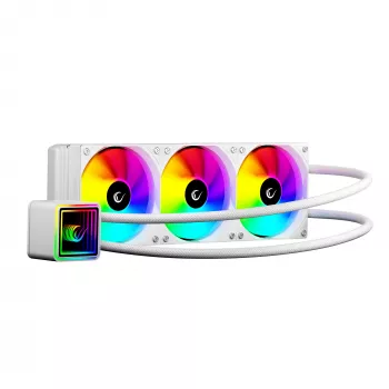 Rampage INFINITE V360 All-in-One tekuće hlađenje CPU 360mm ARGB, prikaz temperature, bijelo