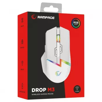 Rampage Drop M3 V2 bežični gaming miš 24000 DPI 1000 Hz bijeli