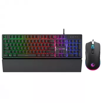 Rampage Fortuna gaming set tipkovnica, miš i podloga za miš, 12800 DPI, crni