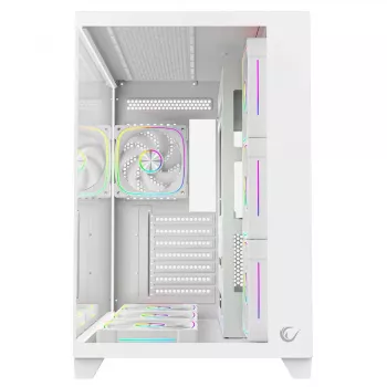 RAMPAGE SEALITE-WHITE Mid-Tower kućište PC-a s kaljenim staklom, 7x ARGB PWM ventilatora, bijelo