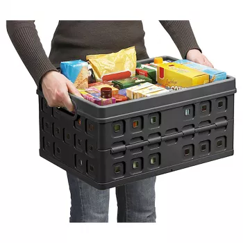 Helit Klappbox Square H6180295 46L sklopiva kutija za pohranu, siva/crna