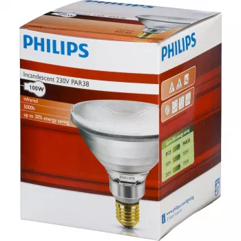 Philips infracrvena žarulja PAR38 IR 100W E27 230V, prozirna
