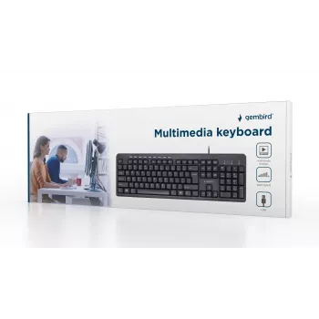 Gembird KB-UM-106 kompaktna multimedijska tipkovnica, žični USB, crna