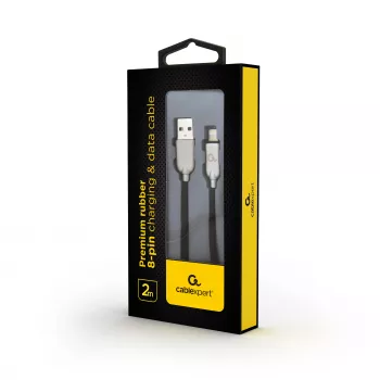 Gembird USB-A na Lightning kabel 2m crni Premium Rubber