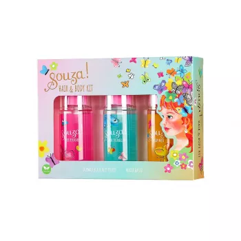 Souza! Dječji set mirisa za kosu i tijelo 3 x 50 ml