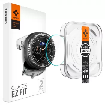 Spigen GLAS.tR EZ Fit zaštitno staklo za zaslon za Samsung Galaxy Watch 8 Classic (46 mm), 2 komada, prozirno (AGL09877)