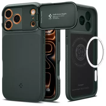 Spigen Optik Armor MagFit futrola za iPhone 17 Pro Max, kompatibilna s MagSafe, Abyss Green (ACS09901)