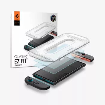 Spigen Glas.tR EZ Fit zaštitno staklo za zaslon od kaljenog stakla 2 kom za Nintendo Switch 2 prozirno