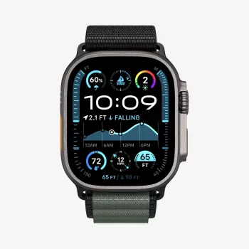 Spigen Rugged Armor Pro WBF1 remen za Apple Watch 44/45/46/49mm, crno-zeleni