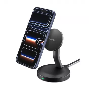 SPIGEN EF151MS Essential magnetski MagSafe bežični punjač 15W crni