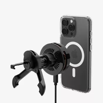 SPIGEN EV25MFAQ Essential Peltier Magnetic MagSafe držač za auto s ventilacijom i bežičnim punjenjem 25W Qi2.2 crni