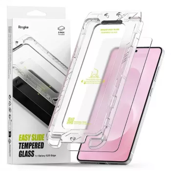Ringke Easy Slide 2-pak kaljeno staklo zaštita zaslona za Samsung Galaxy S25 Edge prozirno