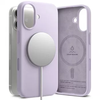 Ringke magnetska MagSafe silikonska futrola za iPhone 17, svijetloljubičasta