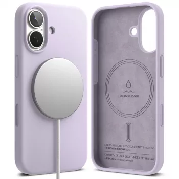 Ringke magnetska MagSafe silikonska futrola za iPhone 17, svijetloljubičasta