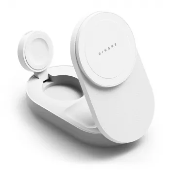 RINGKE 3-u-1 magnetski MagSafe bežični sklopivi punjač 25W Qi2 bijeli