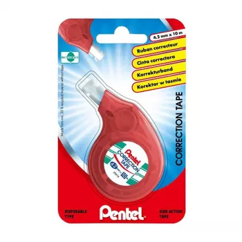 Pentel korekcijska traka XZTN14BW 4,2 mm bijela traka prozirno plavo-zeleni dozator koji se može puniti