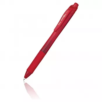 Pentel EnerGel X uvlačiva gel olovka - crvena tinta - 0,7 mm - prozirno crveno kućište