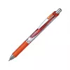 Pentel EnerGel Xm gel olovka s mehanizmom na klik - narančasta tinta - 0,35 mm - srebrno kućište s narančastim detaljima - gumeni grip - okruglo tijelo