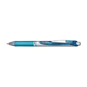 Pentel EnerGel Xm gel olovka s mehanizmom na klik - svijetloplava tinta - 0,35 mm igličasti vrh - plavo kućište - gumeni grip