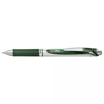 Pentel Energel BL77 gel olovka s mehanizmom na klik - zelena tinta - zeleno kućište - srebrni detalji - 0,7 mm - srednja točka - na bazi vode - jedna olovka