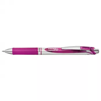Pentel Energel BL77 uvlačiva gel olovka - magenta tinta - 0,7 mm - srednji vrh - srebrni detalji