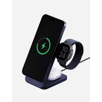 ENERGEA MagTrio 2 3-in-1 25W Qi2 Foldable Wireless Charging Station Blue