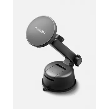 ENERGEA MagdriveKit 15W Car Mount – Magnetic Wireless Charger for Windshield, Dashboard, Air Vent – Black