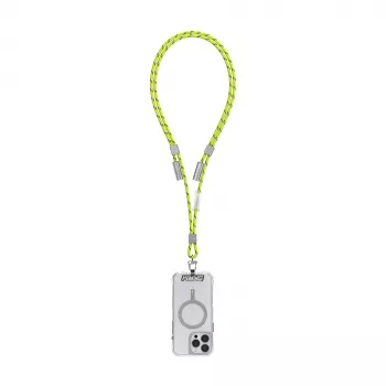 SKINARMA Dyno VE Niteglow Universal Phone Lanyard with Built-In USB-C to USB-C Cable, 240 W, Glow-in-the-Dark, Lime Green (SK-DYVE-CBLCC-GLOW)