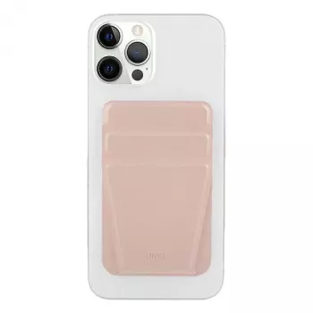 UNIQ Lyft magnetski držač za telefon s držačem za kartice, ružičasti