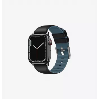 UNIQ Linus narukvica za Apple Watch Series 1/2/3/4/5/6/7/8/9/SE/SE2/SE3 38/40/41mm Airosoft silikon ponoćno crna