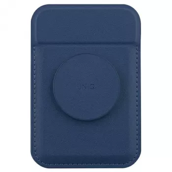 UNIQ Flixa Magnetic Wallet Stand for MagSafe iPhone 12-15 Series, Navy Blue