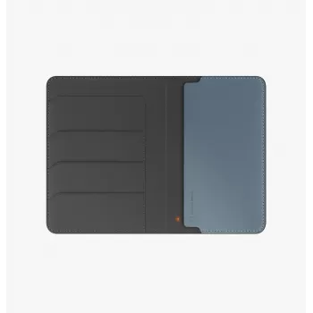 UNIQ Belmont držač za putovnicu s Apple Find My i RFID blokiranjem, sivo-plavi