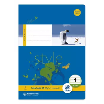Staufen Style školska bilježnica linija 1, A5, linirana s marginom, 16 listova, 1. razred