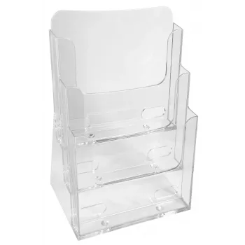 Exacompta A4 stalak za pult s 3 pretinca, polistiren, prozirni, 155 x 237 x 339 mm (74158D)