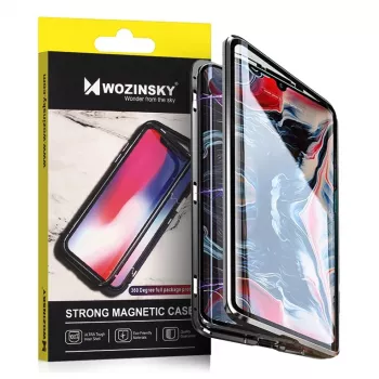 Wozinsky Full Magnetic futrola 360, prednja i stražnja zaštita s ugrađenim staklom za Samsung Galaxy A72 4G, crno-transparentna