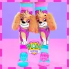 MADMIA Paw Patrol Skye dječje dokoljenke s 3D plišanim ušima – ružičasto-plavo-bijele