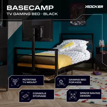 XROCKER gaming krevet za jednu osobu crni
