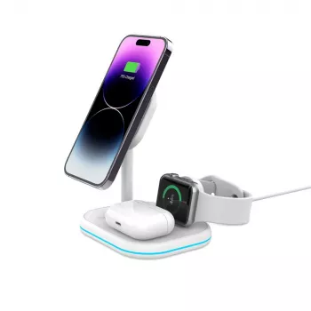 TECH-PROTECT QI15W-A27 3IN1 magnetski MagSafe bežični punjač bijeli