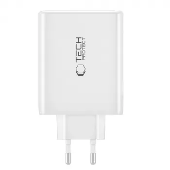 Tech-Protect NC100W-GAN 4-portni crni GaN zidni punjač 100W USB-C