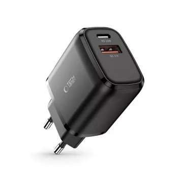 TECH-PROTECT C20W 2-portni mrežni punjač PD20W/QC3.0 crni