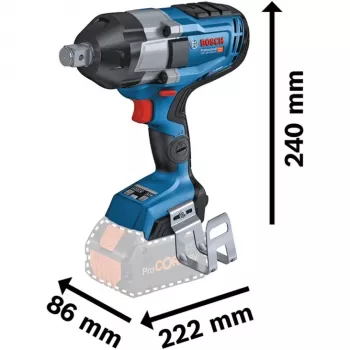 BOSCH Professional BITURBO GDS 18V-1050 HC akumulatorski udarni odvijač, 3/4 inch četvrtasti pogon, 18 V, solo (plava/crna, Bluetooth, L-BOXX)