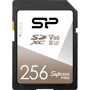 Silicon Power Superior Pro 256GB SDXC UHS-II U3 V60 Memory Card (SP256GBSDXJV6V10)
