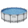 Bestway 5612X Steel Frame nadzemni bazen 427 x 122 cm (14 ft x 48 inch) okrugli okvirni bazen s filtar pumpom, ljestvama, pokrivačem, podlogom i ChemConnect dozatorom