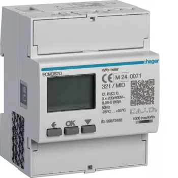 Hager ECM382D trofazno brojilo energije Direct 80A 4M M-Bus MID