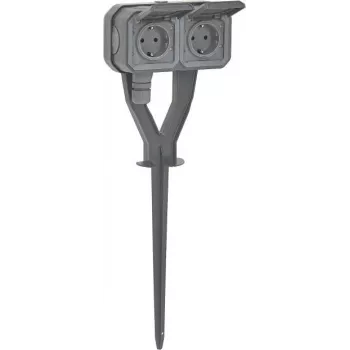 Legrand 069759L Plexo New Garden Power Post 2-struka prethodno ožičena Schuko utičnica IP44 Schiefergrau