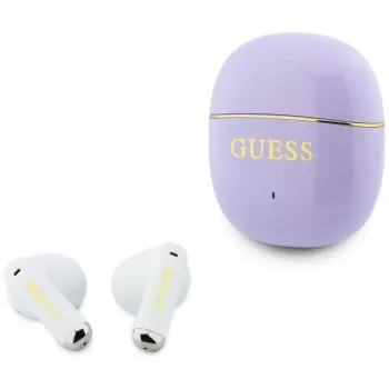 GUESS Glossy Gold Line Classic TWS slušalice - ljubičaste