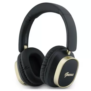 Guess Bluetooth over-ear slušalice ENC Rectangle Metal Script crne