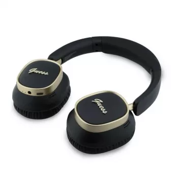 Guess Bluetooth over-ear slušalice ENC Rectangle Metal Script crne