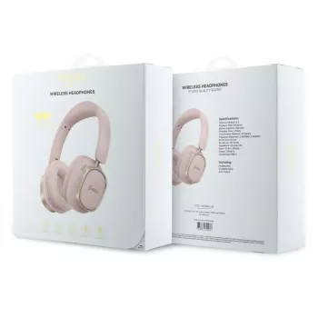 Guess Bluetooth over-ear slušalice ENC Rectangle Metal Script roza