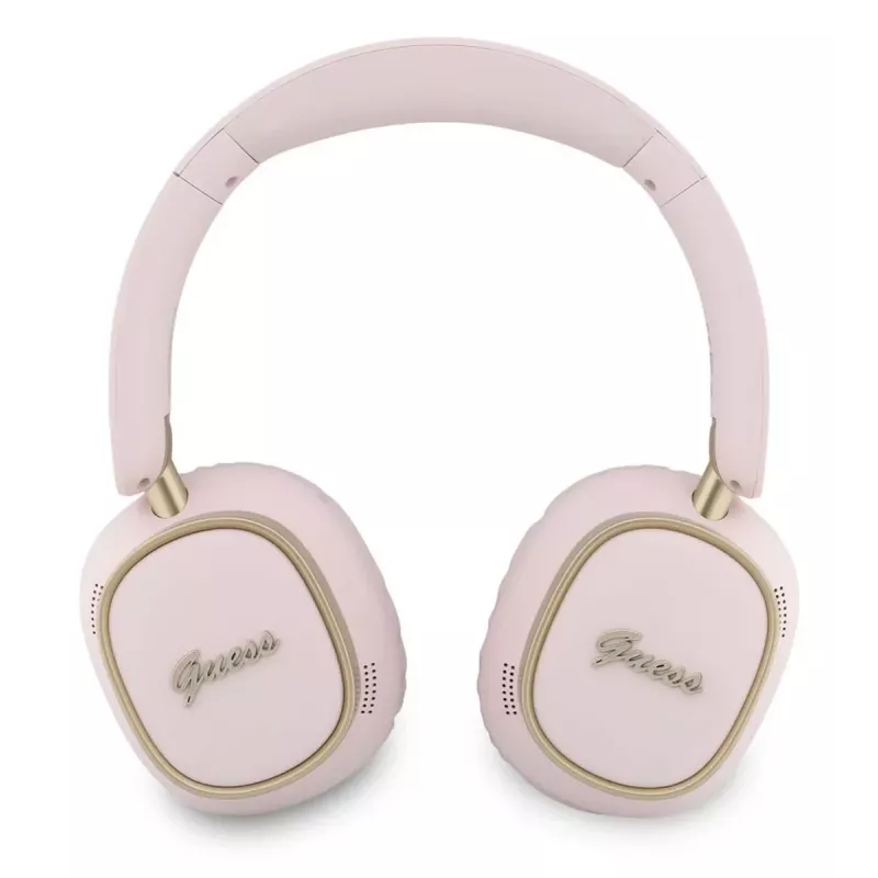 Guess Bluetooth over-ear slušalice ENC Rectangle Metal Script roza